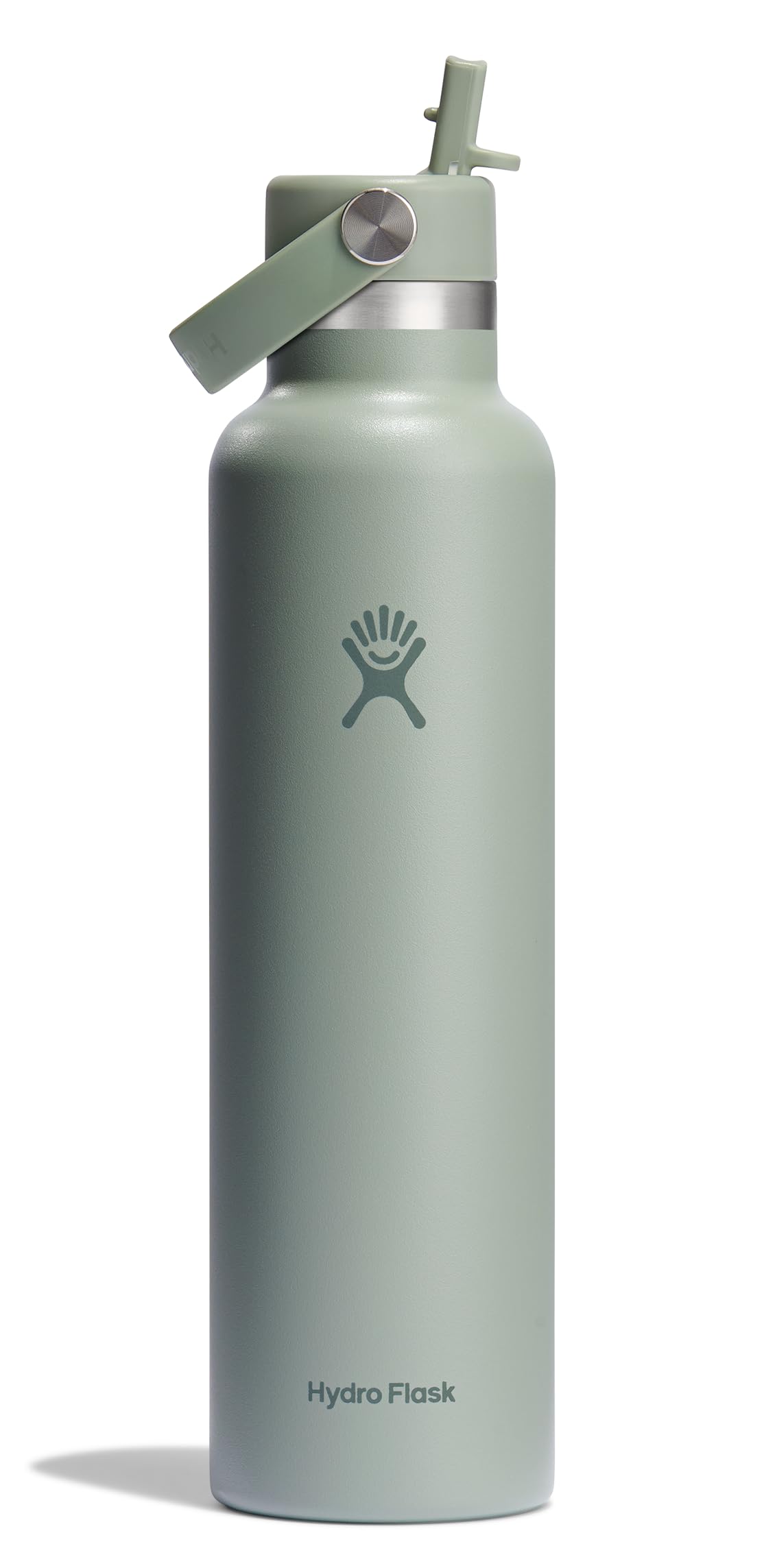 Hydro Flask Agave Water Bottle - Insulated Stainless Steel - Standard Straw Lid, Non Spill, Leakproof In 24 Oz Green