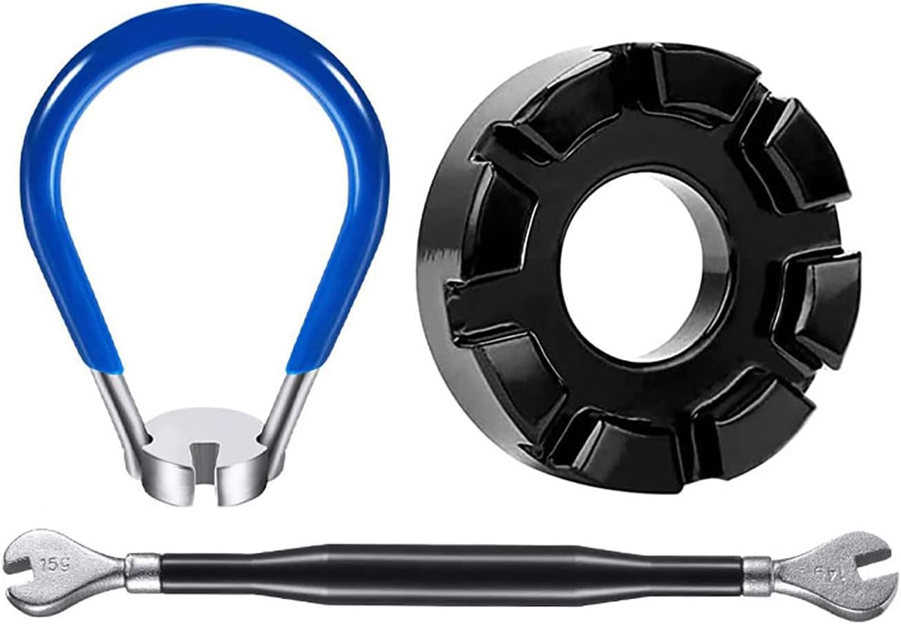 Outil de rayon de vélo Clé à rayons de vélo Outils de poche 6 en 1 Kit de correction de jante de vélo
