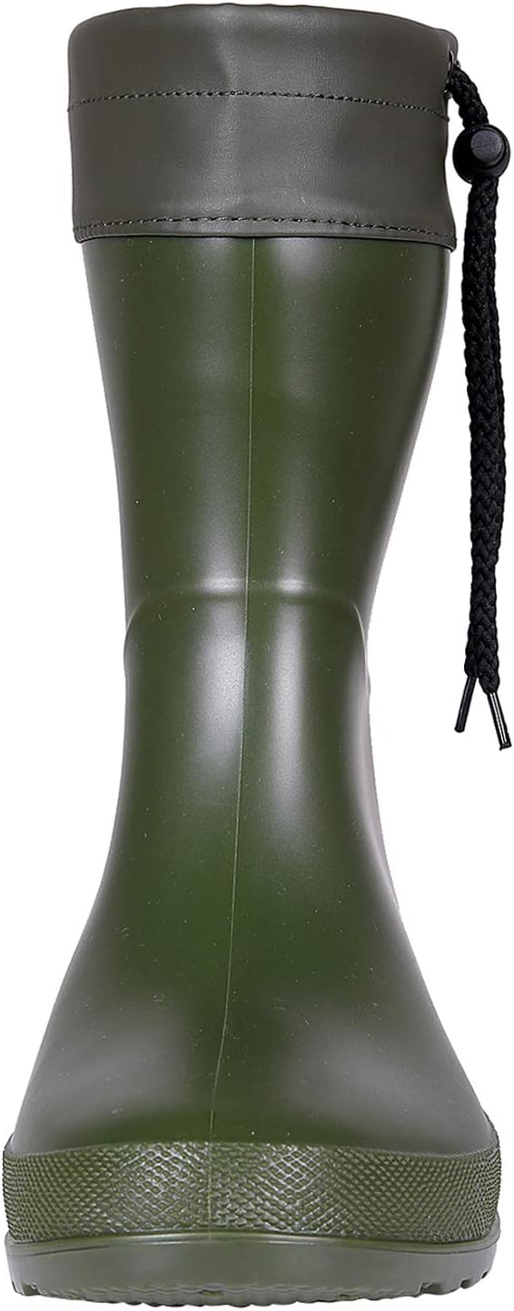 Women's Mid Calf Rain Boots Collar Muck Boots Ultra Lightweight Portable Garden Shoes