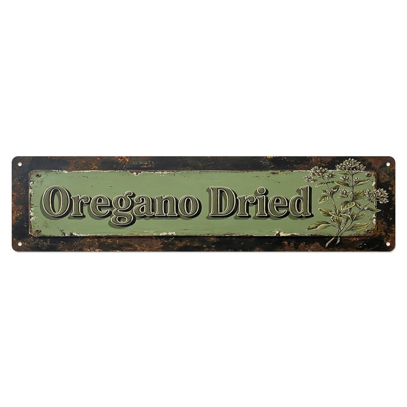 Vintage Oregano Dried Italian Farmhouse Metal Tin Sign