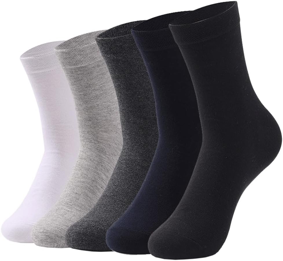 5 Pairs Of Men's and Women's Cotton Socks Soft and Breathable Black Business