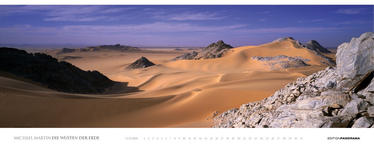 Die Wüsten der Erde - Magnum Kalender immerwährend: Mit englischem, immerwährendem Kalendarium. Text dtsch.-engl.