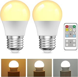 BrightArk E26 LED Light Bulb with Remote Control, 3 Colors (3000K-6000K) E26 Dimmable Light Bulb for Living Room Bedroom, Remote Control Light Bulbs with Timing, Memory Function (2-Pack)