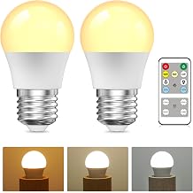E26 LED Light Bulb with Remote Control, AC 110-130V, 3000K-4000K-6000K Remote Control Light Bulbs, E26 Dimmable Light Bulb for Living Room Bedroom with Timing, Memory Function 2-Pack