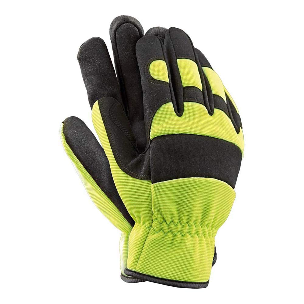 Reis Rmc-Mechanic_Xl - Guantes de protección para mecánicos (12 unidades), color amarillo y negro