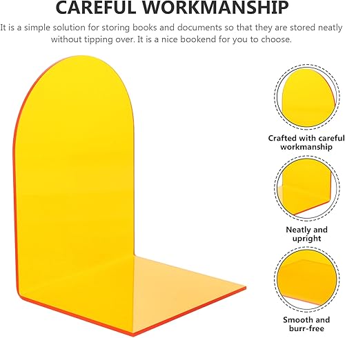 Miniatura 4 de Estantería de acrílico de colores, 2 unidades, sujetalibros antideslizantes, tapones decorativos para libros, estante para libros para el hogar,