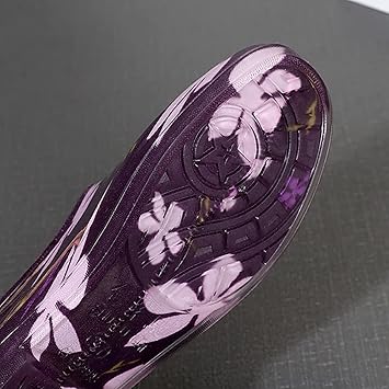 Lnrueg Garden Rain Shoes Printed Stretchy Lightweight Rain Footwear Rain Boots Rainy Shoes for Women Outdoor Mud Puddles Shoes