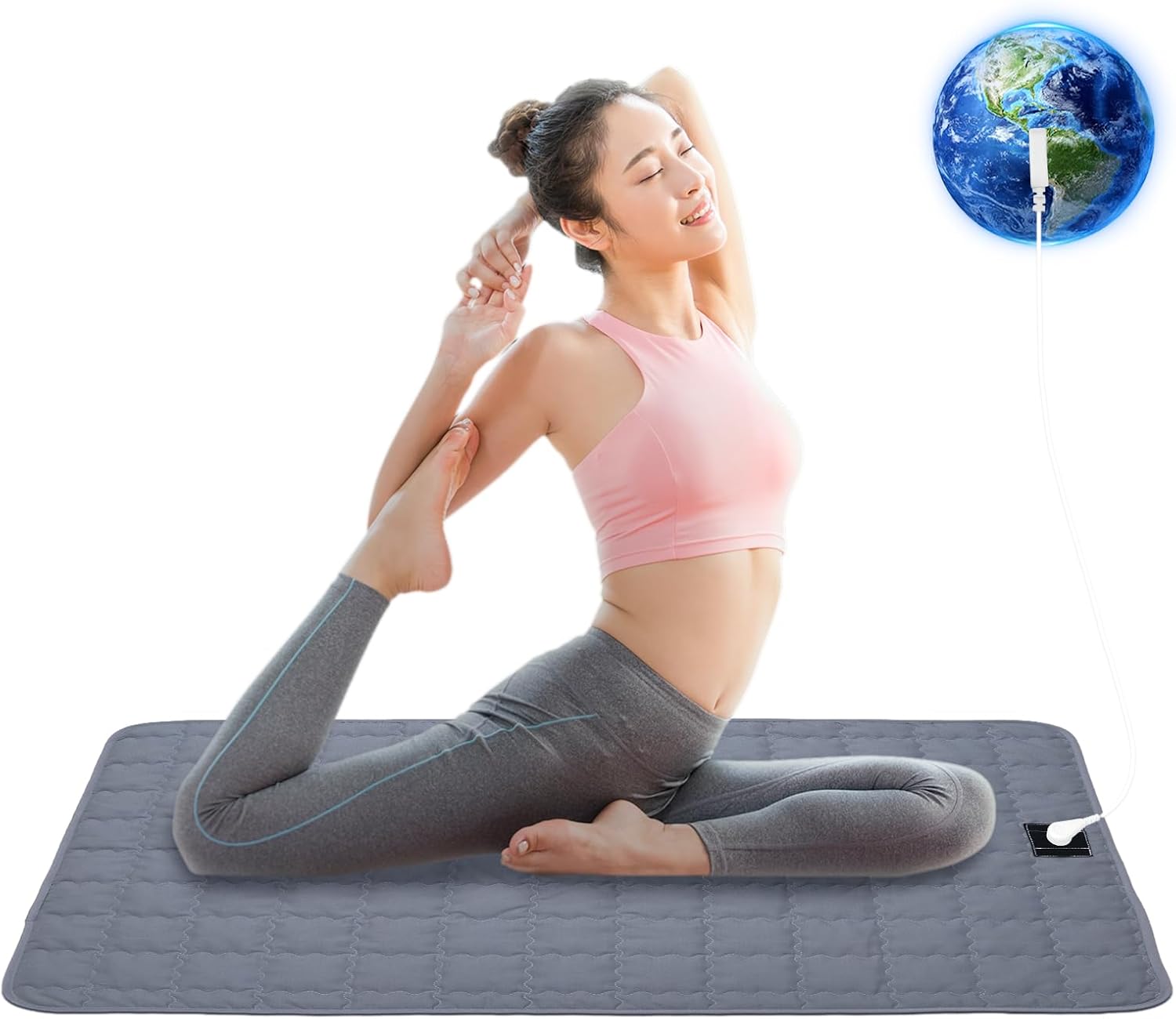 Grounding Cotton Mat Silver Fiber Grounding Mattress Pads Earth Connected Mat for Good Sleep Natural Fitness(Grey, 23.6x35 inch)
