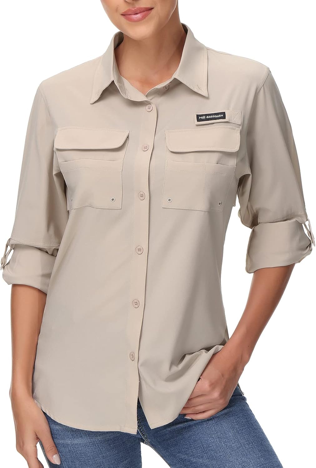 BASSDASH Women's UPF 50 Long Sleeve Fishing Hiking Button Down Shirt Performance Quick Dry FS21W - Image 6
