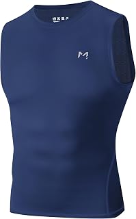 Moozava Sleeveless Compression Shirt Men, Athletic Workout Tank Tops Moisture Wicking Base Layer for Gym Running Sports