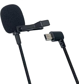 Lavalier Microphone for Go Pro HERO3, HERO3+ and Hero 4 Camera | Stereo External Mic, with 10 Pin Jack, Black, 5ft