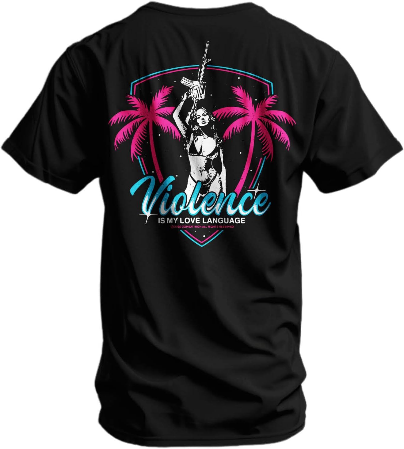 Combat Iron Men's Graphic T-Shirt | Violence is My Love Language | Athletic Fit, Tagless Comfort