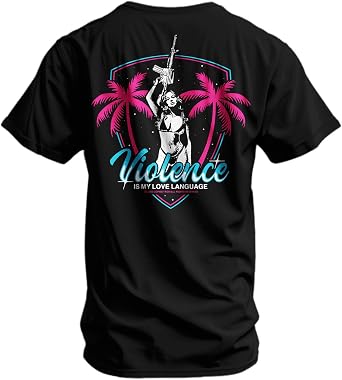 Combat Iron Mens Graphic T-Shirt | Violence is My Love Language | Athletic Fit, Tagless Comfort