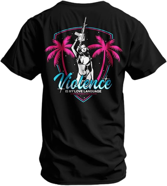 Combat Iron Men's Graphic T-Shirt | Violence is My Love Language | Athletic Fit, Tagless Comfort