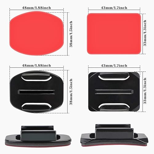 Miniatura 2 de 40 Pcs Helmet Adhesive Sticky Mounts Kit for Most Action Cameras, 20 Pcs Curved & Flat Mounts with Sticky Pads, Universal Helmet Mounting Attachment