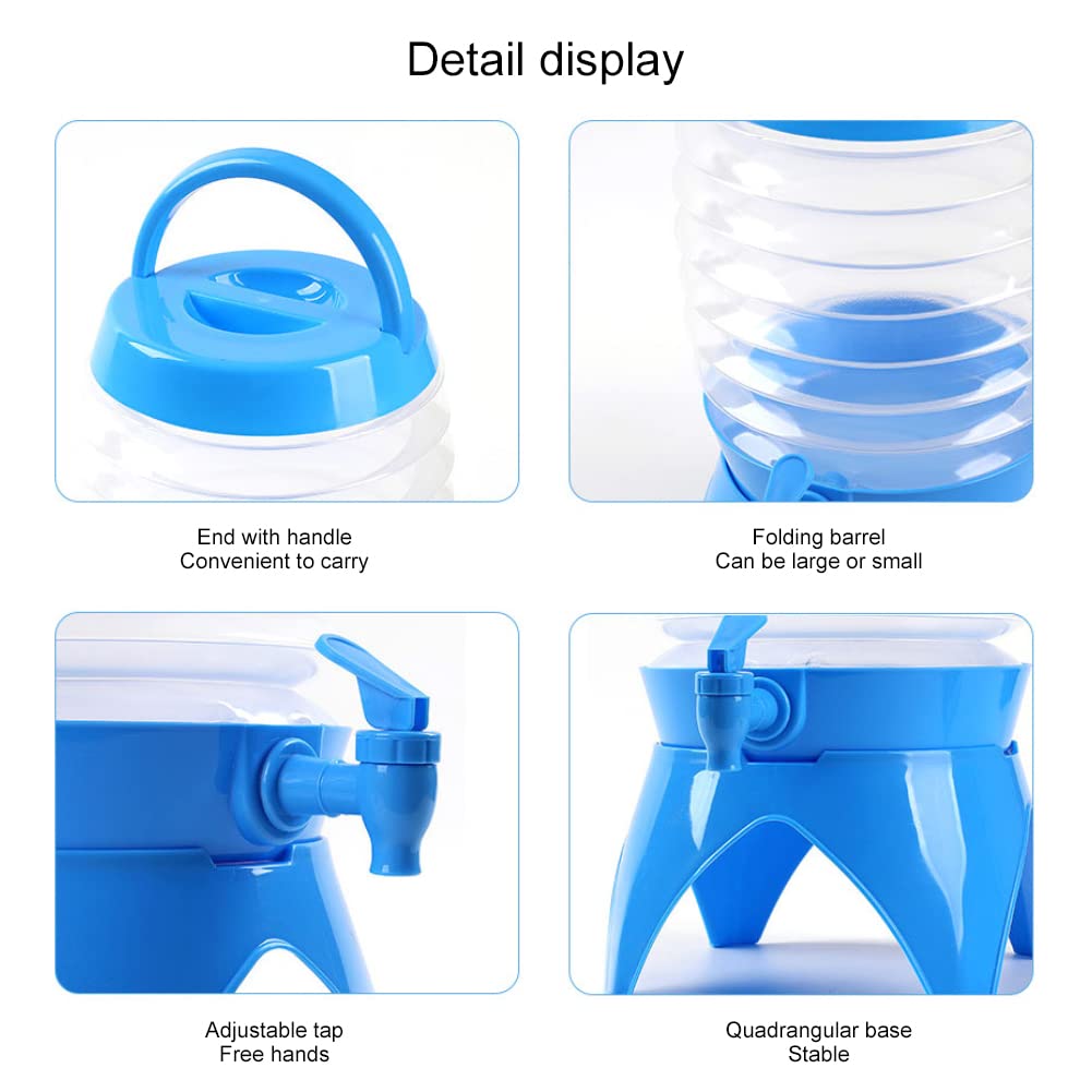 Secchio Acqua Pieghevole Asudaro Con Rubinetto - 3.5L/5.5L/7.5L/9.5L - PP Alimentare Per Campeggio E Viaggi