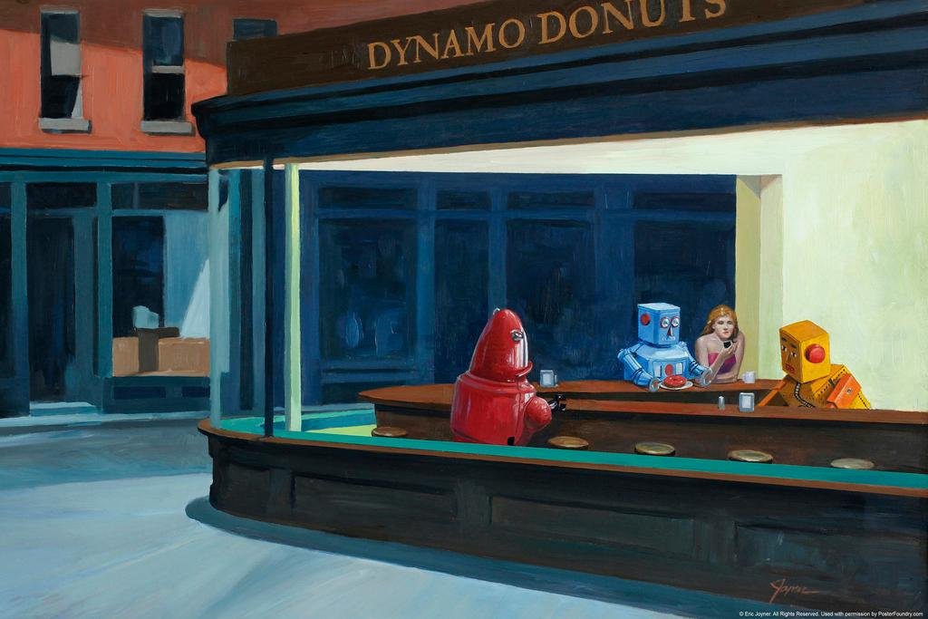 Robots Robohawks by Eric Joyner Cool Wall Art Print Poster 36x24