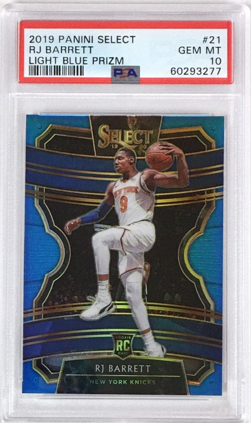 RJ Barrett 2019-20 Panini Select Light Blue Prizms #21 PSA 10 GEM MINT #79/299 Knicks Basketball NBA