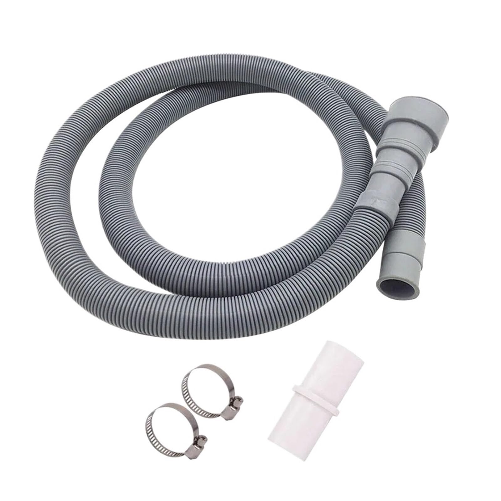 70/150/200 cm Abflussrohr Waschmaschine Spülmaschine Abfallschlauchverlängerung mit Klemmen Set Waschzubehör(150CM)