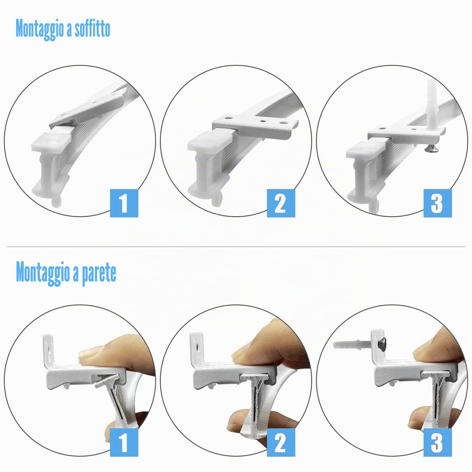 Binario per tenda da soffitto, flessibile, pieghevole, 3 metri, binario per tende curvo, sistema di montaggio a parete per divisorio, finestra a bovindo