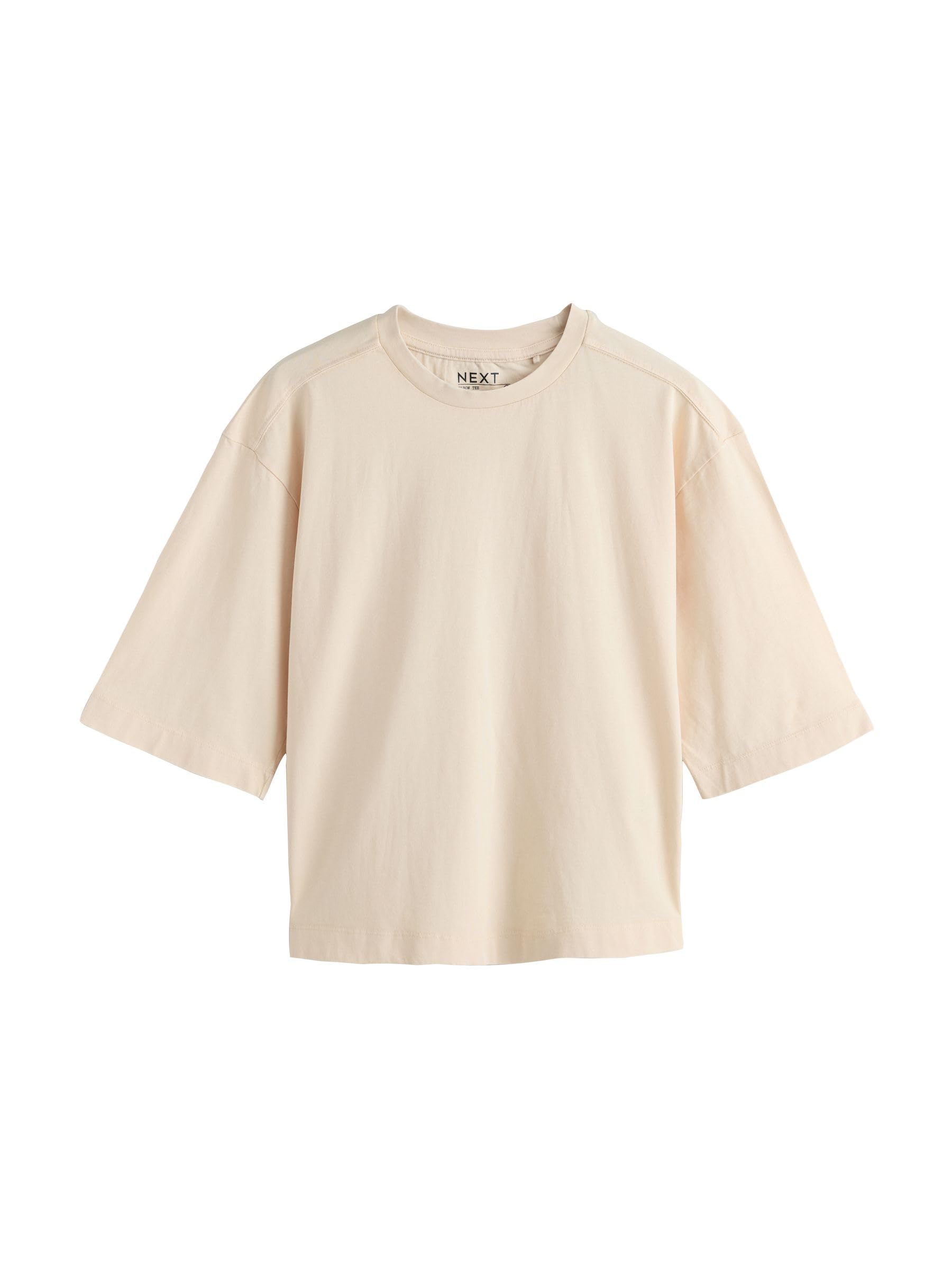 NEXT Damen Relaxed Fit Rundhals-T-Shirts mit ellbogenlangen Ärmeln, 5er-Pack
