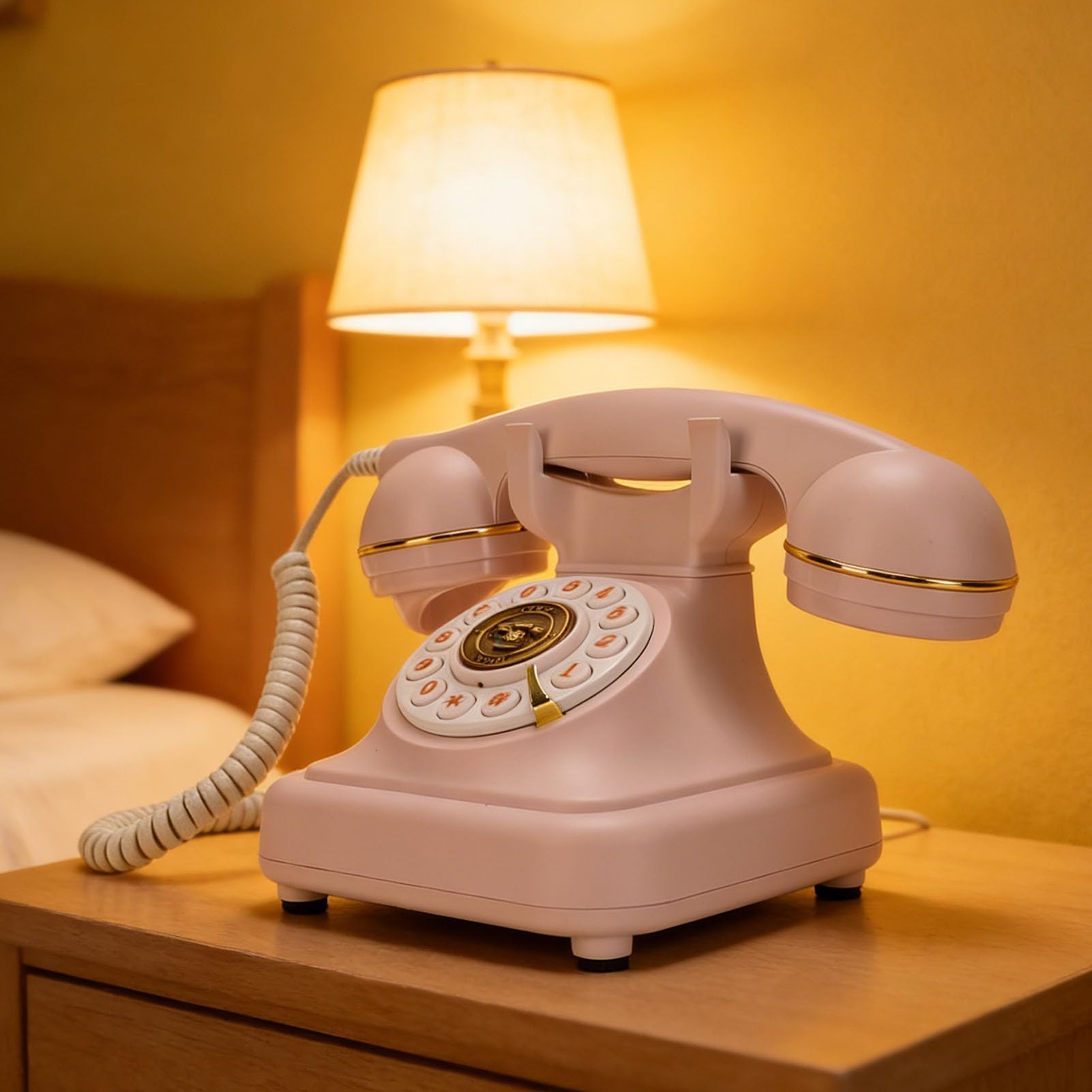 Telefono fisso Bluetooth in stile retrò, telefono wireless per smartphone con vivavoce, telefono da scrivania vintage bianco e lettore musicale, ricaricabile tramite USB