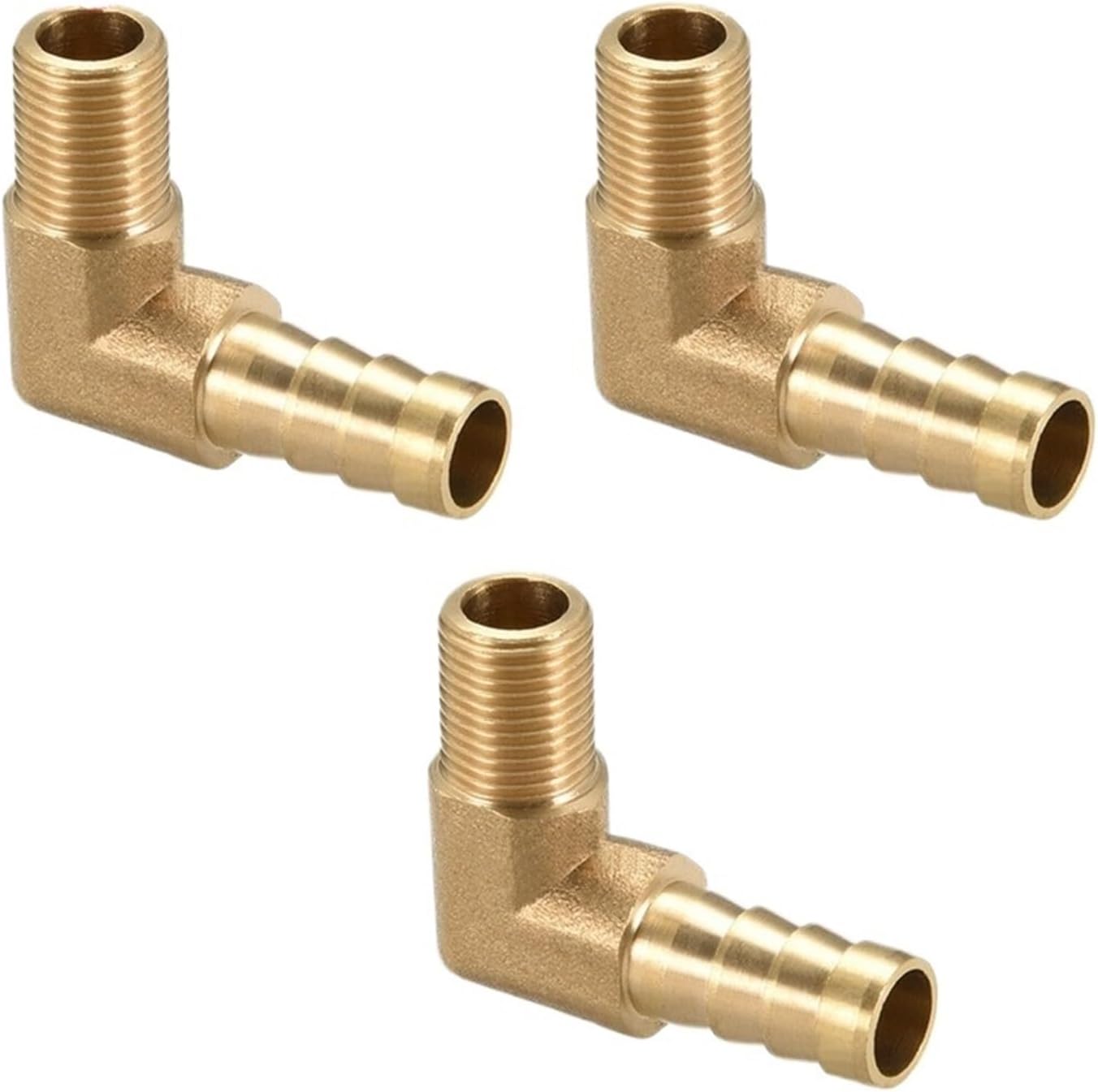 Brass Hose Fitting 90 Degree Elbow 8mm Barbed x 1/8" G Male Pipe