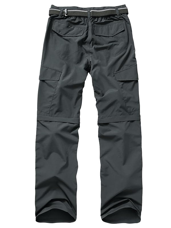 Mens Hiking Pants Convertible Outdoor Waterproof Quick Dry Zip Off Lightweight Travel Fishing Boy Scout Pants6088-dark gray-34 by liyiyiyia - Used condition - Image 3