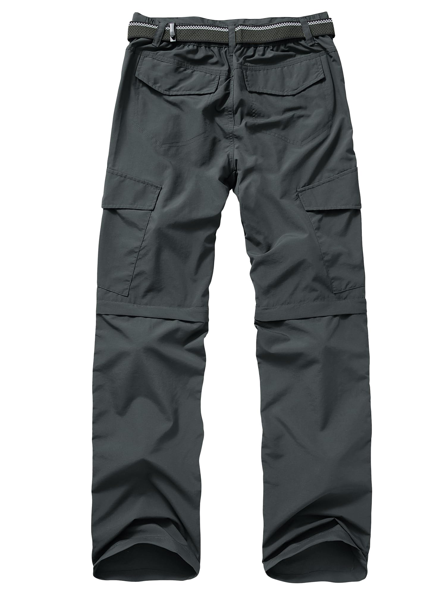 Mens Hiking Pants Convertible Outdoor Waterproof Quick Dry Zip Off Lightweight Travel Fishing Boy Scout Pants6088-dark gray-32