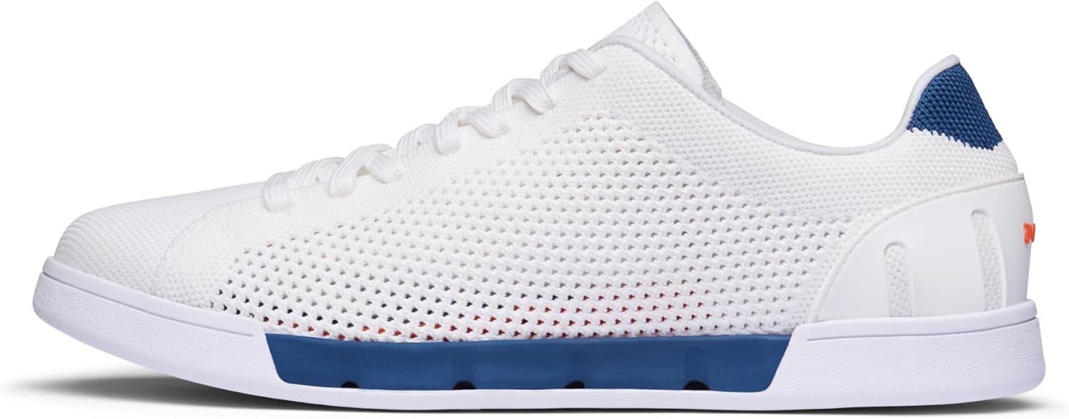SWIMS Breeze Tennis Knit Sneakers for Men, Lightweight Breathable Knit Upper, EVA Cushioned Midsole, Rubber Cup Sole, Low Top Casual Fashion Sneaker