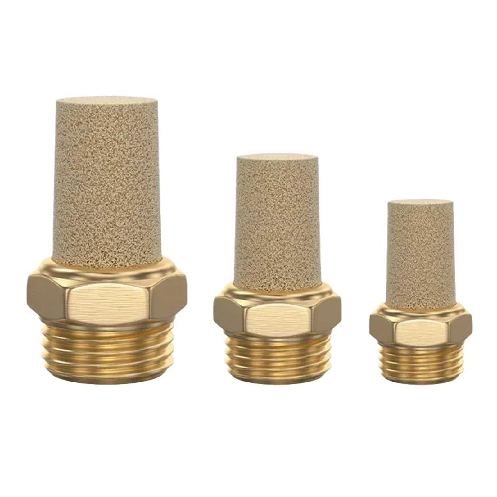 Silencieux d'échappement pneumatique Lot de 10/50 silencieux d'échappement pneumatiques en laiton 1/8", 1/4", 3/8", 1/2", BSL M5(Long-G1,10 PCS)