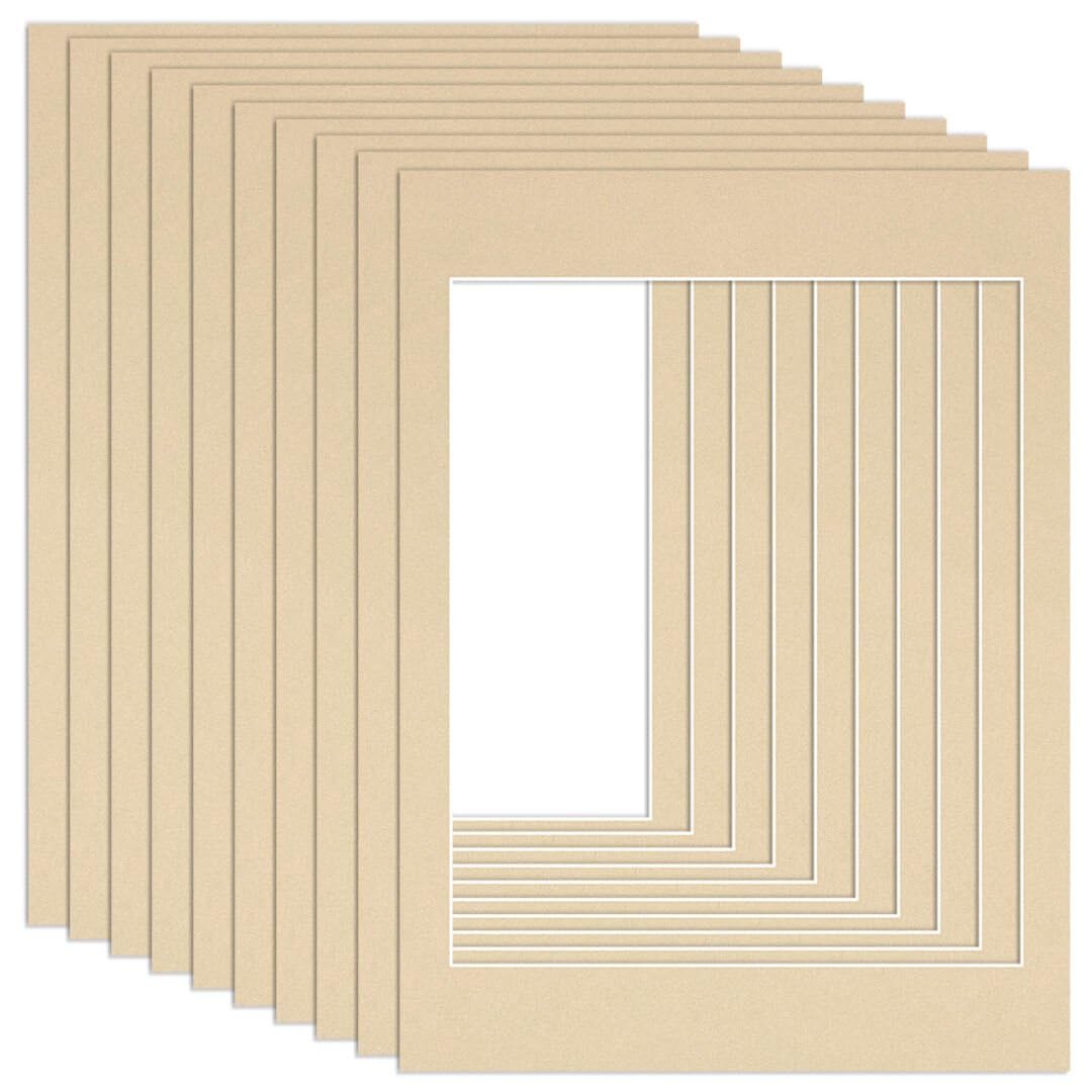 Procut Global 16x12" Ivory Picture Mounts to Fit 12x10" Aperture - Precision Cut Cardboard Photo Mount - Ideal for Frames, Prints, Artwork & Certificates - Sizes & Colours Available - 10 Pack