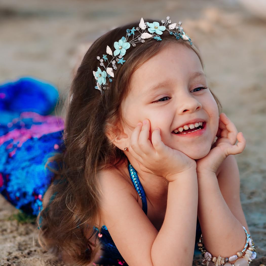 Amazon.com : Campsis Flower Girl Headpeice Blue Crystal  display picture 1