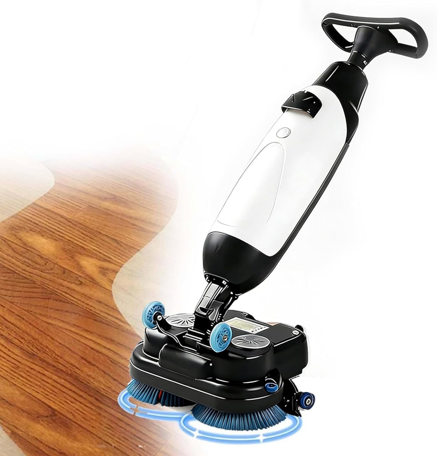 Máquina de limpieza de suelos, cepillos multifuncionales de doble disco de 17 pulgadas, cabezal giratorio de 360°, tanques de 4,5 L + 7,5 L, tiempo de funcionamiento de 120 minutos para supermercados