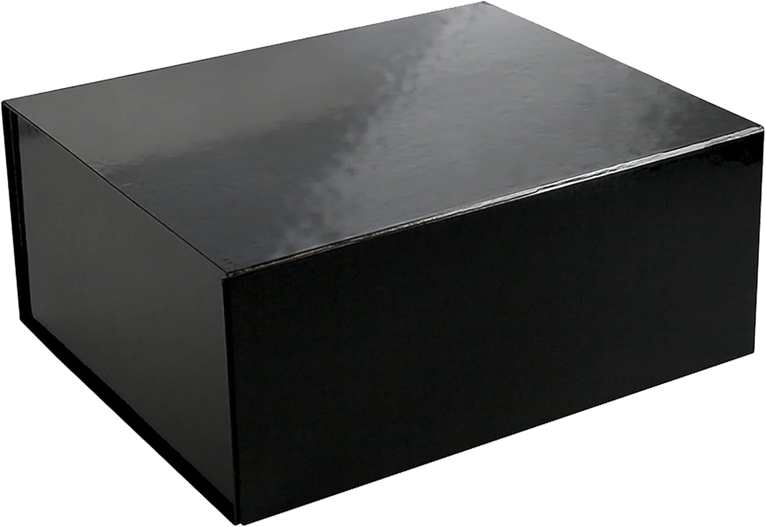 CECOBOX - Gift Boxes with Lids for Presents 13''x10.75''x5.5'' - Glossy, Collapsible Magnetic Closure Gift Box - Groomsmen & Bridesmaid Proposal Boxes, Wedding, PR, Birthdays, Holidays (Black)