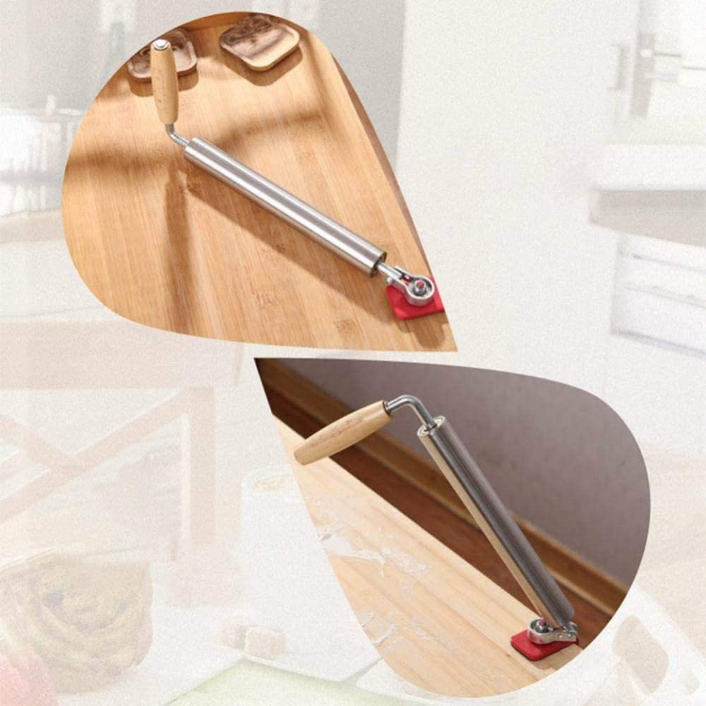Verstellbare Teigrolle aus Edelstahl – halbautomatisches einfaches Rollen für Kekse, Pfannkuchen, Gebäck, Pizzateig, perfektes Küchenwerkzeug, 2,2 cm Dicke, Größe: 3,8 cm