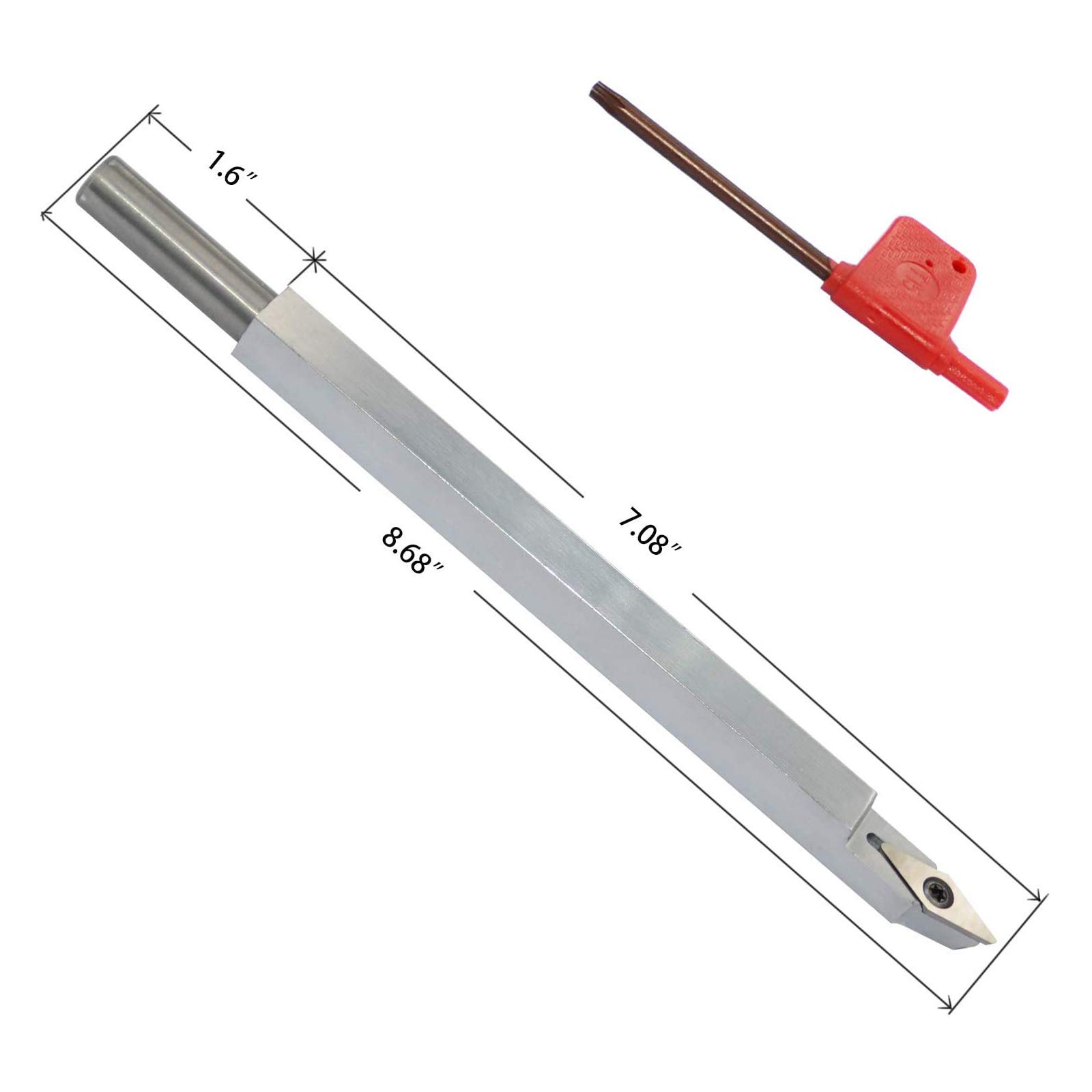 Scalpelli , Utensile for tornitura del legno Punta in metallo duro Tornio Scalpello Raggio Detailer Barra degli strumenti 35 ° R Ci4 Inserto in carburo diamantato for hobbisti del legno o fai da te No