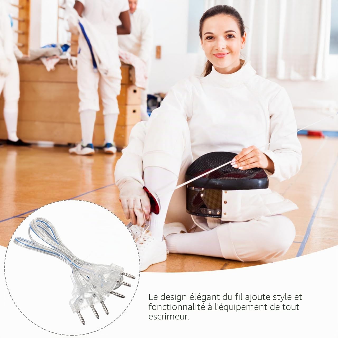 VANZACK Accessoires d'escrime professionnels Epee Câble manuel pour masques d'escrime Câble de corps transparent de qualité standard Idéal pour les compétitions et l'entraînement