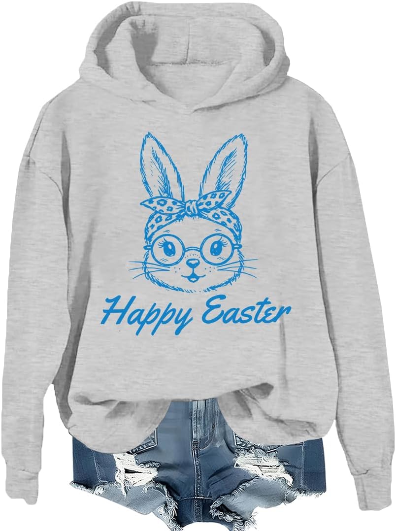 Happy Easter Bunny Sweatshirt Easter Bunny Shirts For Women Man Funny Retro Rabbit Graphic Gift Shirt