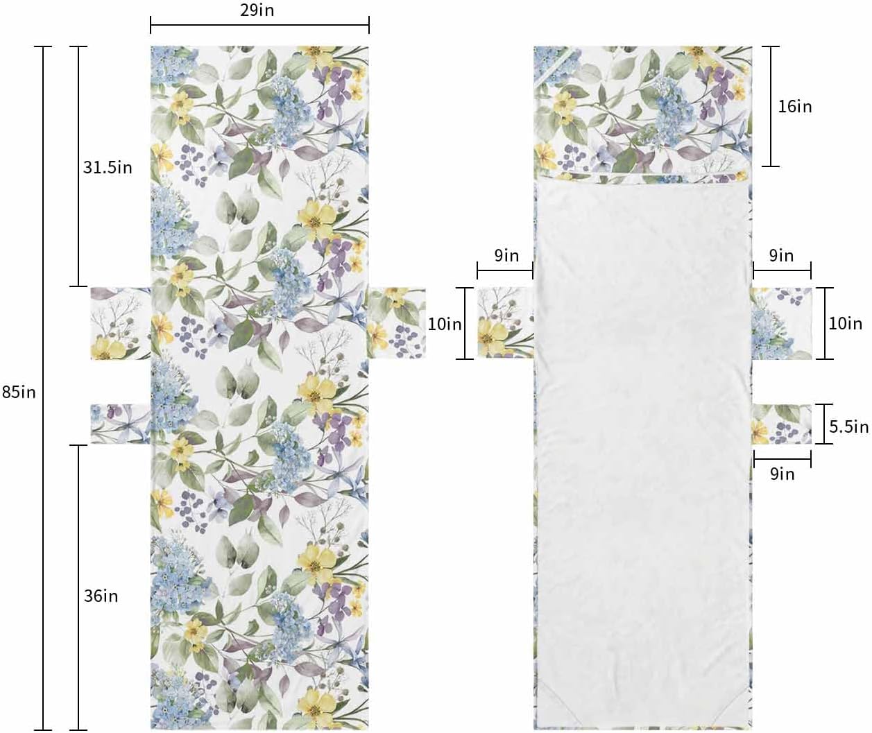 Country French Flowers Beach Pool Patio Lounge Chaise Chair Cover Towel With Pockets,Absorbent & Quick Dry Microfiber Towel Cover Bag Summer Accessories Spring Summer Vintage Herb Plant Leaves