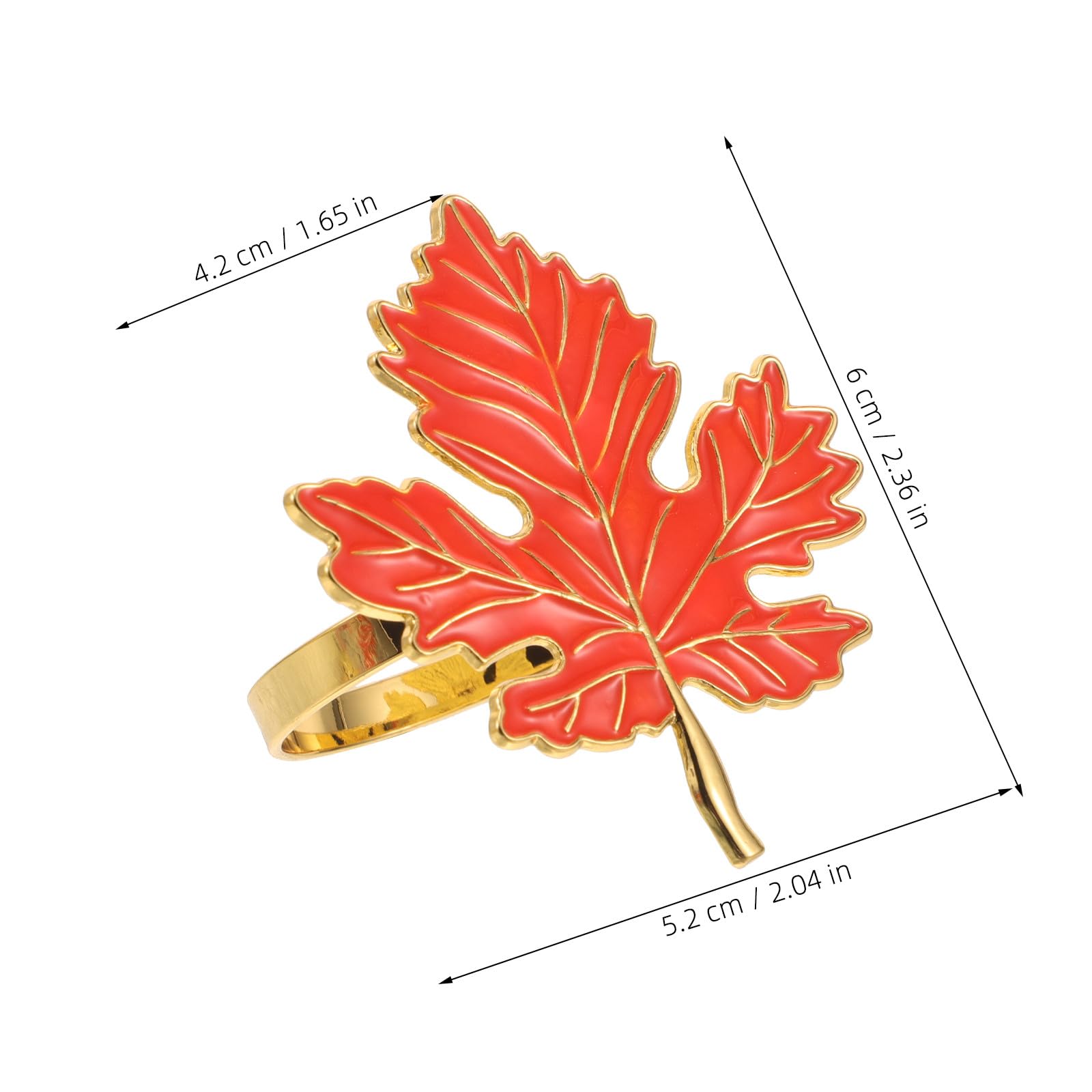 12 Ronds de Serviette en Forme de Feuille d'érable -