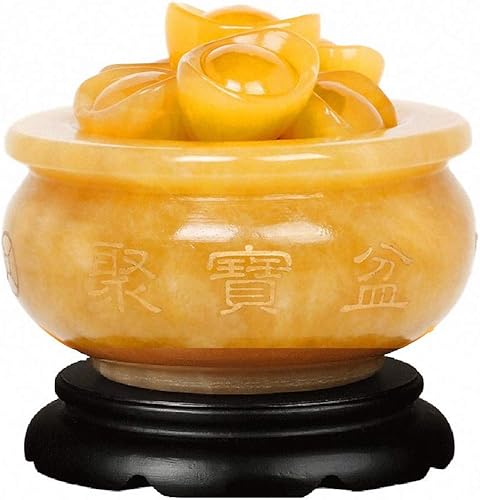 Feng Shui - Figura de porsperidad de jade, color amarillo natural, la mejor decoración de felicitación de inauguración de la casa, decoración de