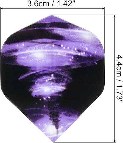 Miniatura 2 de PATIKIL Vuelos de dardos estándar extra gruesos, paquete de 15 vuelos duraderos para un mejor rendimiento, patrón de tormenta, morado