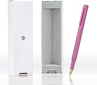 Vista 18 de Wikult Hong-Dian - Pluma estilográfica personalizada de bosque negro mate, punta media, diseño clásico con juego de caja de regalo, grabado con tu