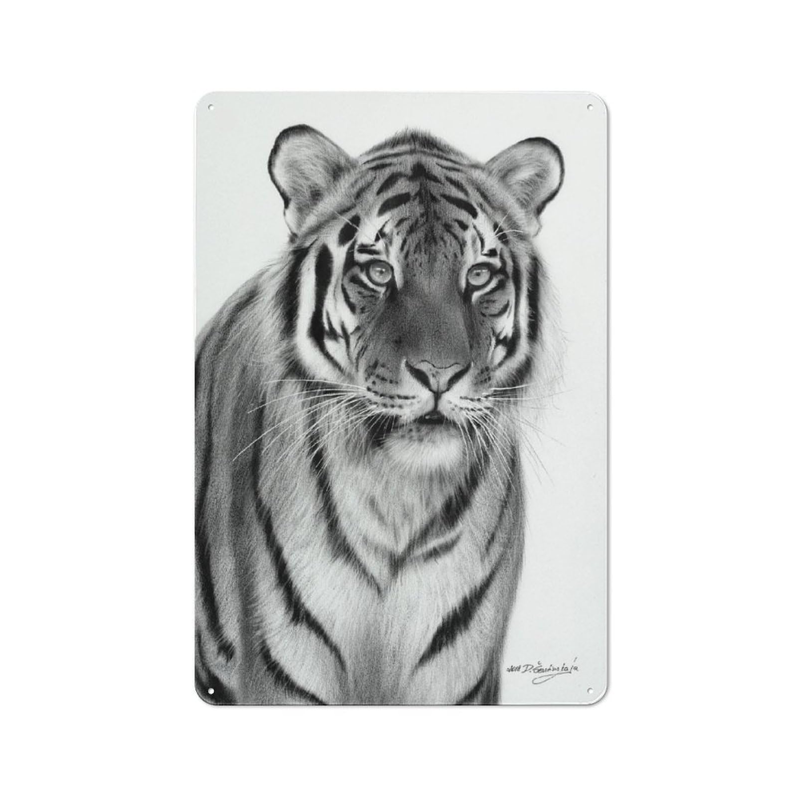Junmoney Style-1 Tin Wall Plaque 30X20cm With Tiger Bw18 For Guest Room Or Hallway, For Updating Guest Room And Hallway After Moving
