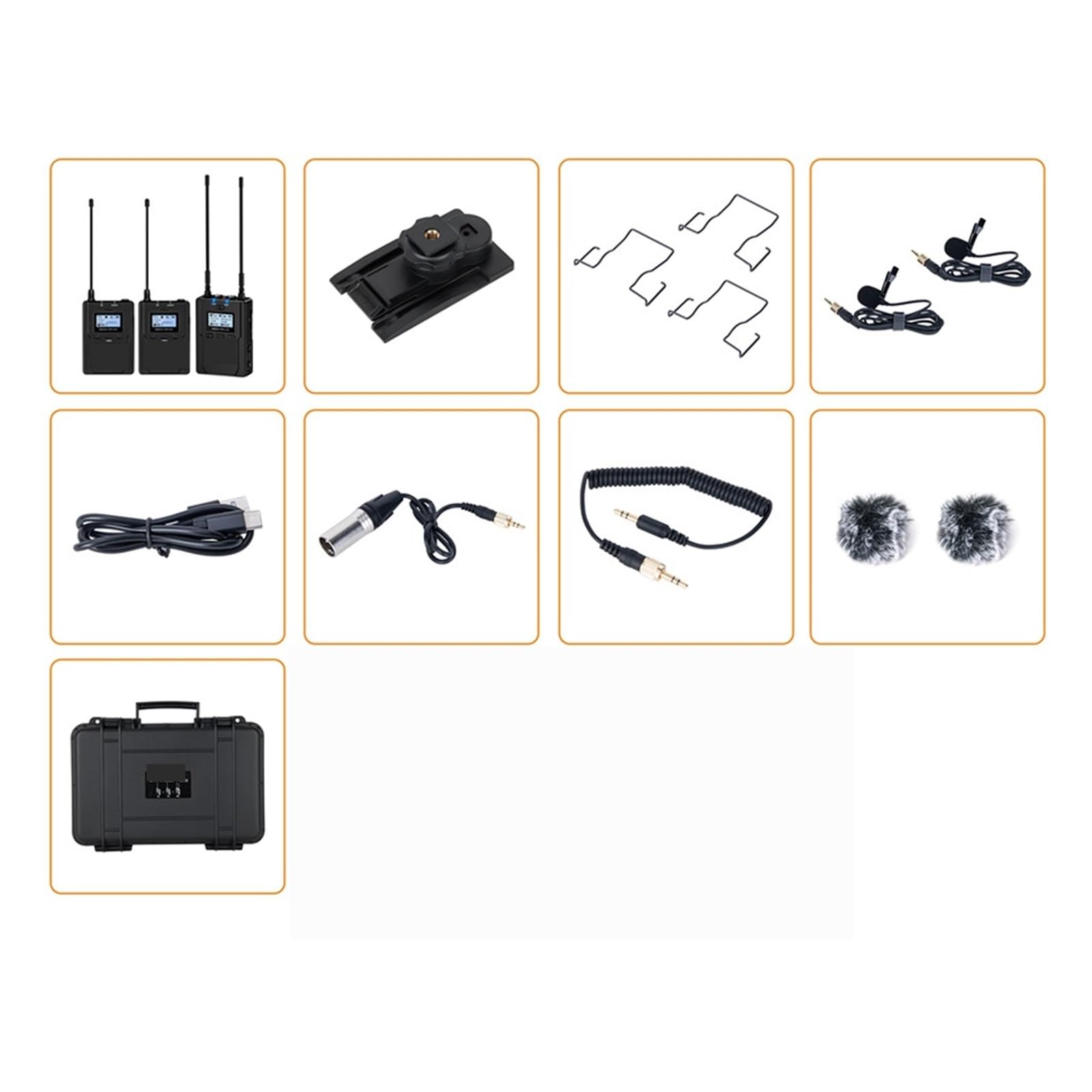 Microfono da studio Microfono da bavero wireless UHF CVM-WM200 con archiviazione in tempo reale, microfono Lav wireless a doppio canale Mantieni la voce chiara(WM200 PRO(A))
