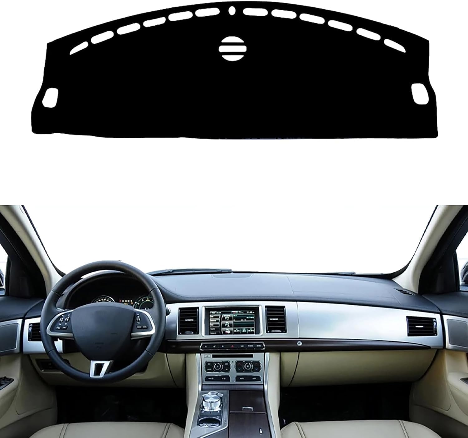 DdaiXQ Car Dashboard Mat For Jaguar XF 2008-2015, Anti Slip Anti Glare Dustproof Dashboard Cover Pad Protector Dash Cover Sunshade Dashmat