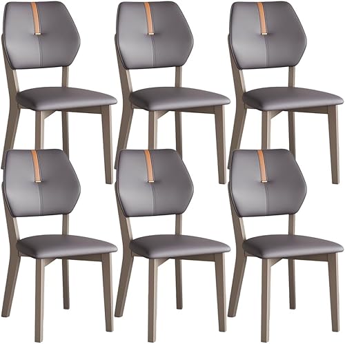 Miniatura 12 de YVYKFZD Juego de sillas de comedor de madera maciza, silla de comedor de cuero, sillas de cocina sin brazos con respaldo, silla tapizada para sala