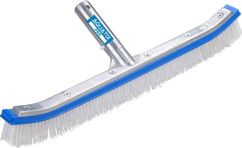 Aquatix Pro Pool Brush Head Premium 18" Aluminium Swimming Pool Cleaning Brush with EZ Clips, These Heavy Duty Brushes Cleans Walls, Tiles and Floors Effortlessly, Sleek Design & Strong Bristles
