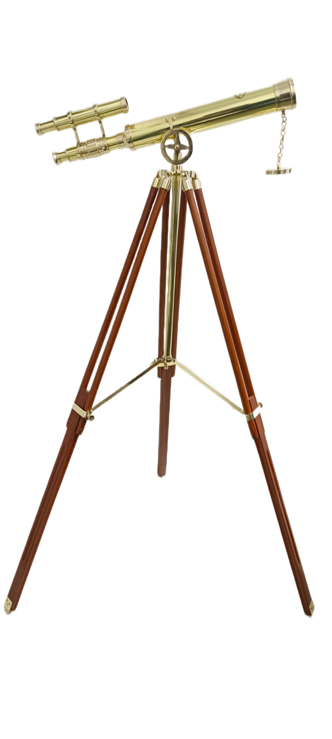 Vintage Maritime Brass Double Barrel Telescope Nautical Floor Standing Astro Home Office Decor